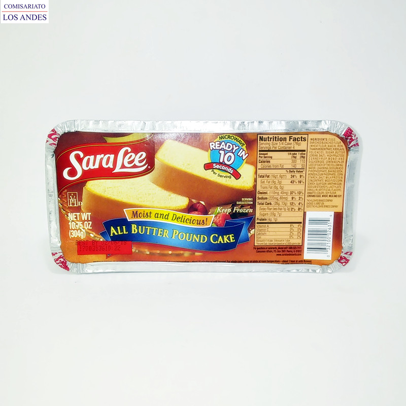 Sara lee all butter pound cake 10.75 oz