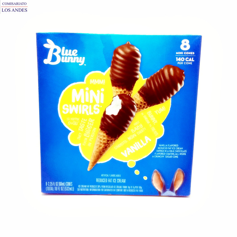 Blue bunny vainilla mini cones  8 unds
