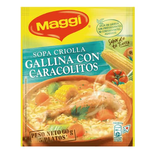 Maggi sopa criolla gallina caracolitos 60 gr