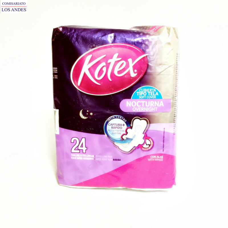 Kotex toalla nocturnas c/ala 24 unds