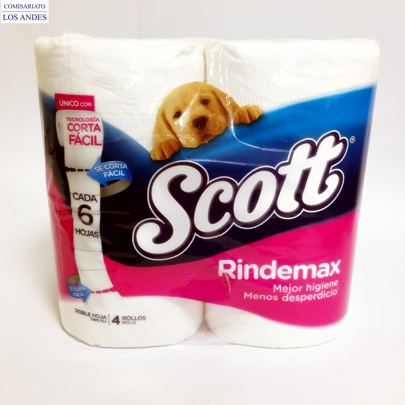 SCOTT PAPEL HIGIENICO RINDEMAX 4 ROLLOS
