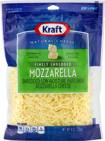 Kraft mozzarella cheese shredded l/m 8 oz