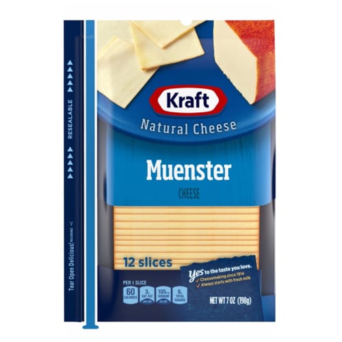 Kraft muenster cheese slices 7 oz