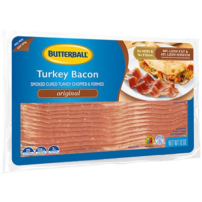 Butterbal e/d turkey bacon 12 oz