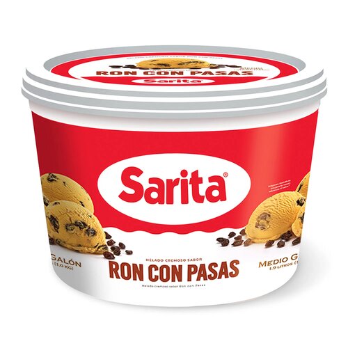 Sarita helado ron pasas 1/2 gl