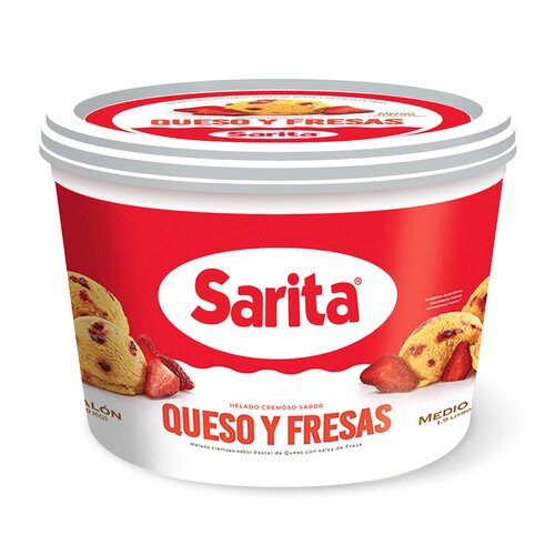 Sarita helado queso fresas 1/2 gl