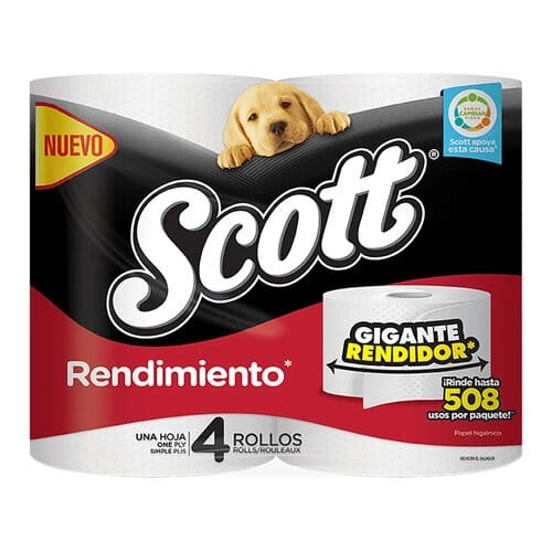 SCOTT PAPEL HIGIENICO GIGANTE 4 ROLLOS