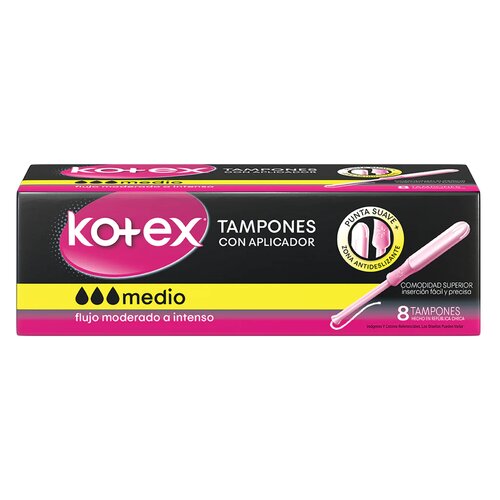 Kotex tampones con aplicador medio 8 unds