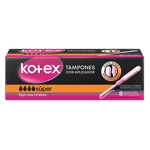 Kotex tampones con aplicador super 8 unds