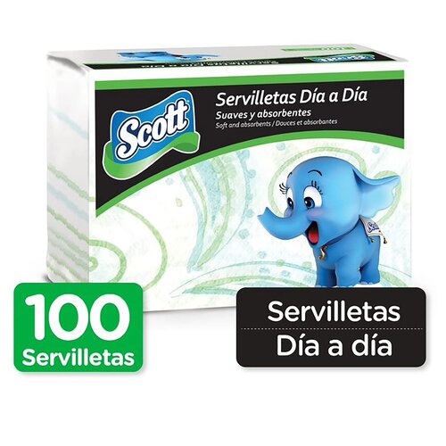 SCOTT SERVILLETAS DECORADAS CUADRADAS 100 UNDS