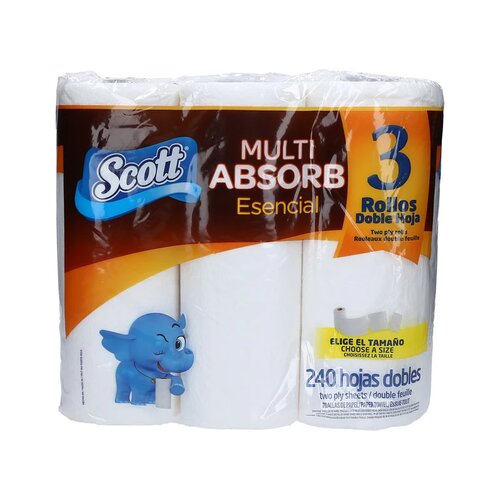 SCOTT PAPEL TOALLA ESENCIAL 3 ROLLOS
