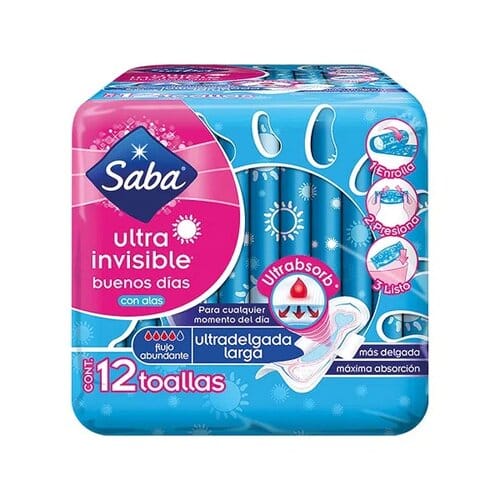 Saba ultra invisibles toallas sanitarias 12 unds
