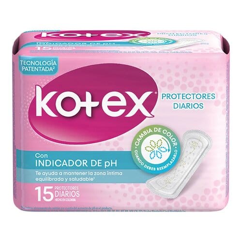 Kotex protectores diarios con indicadores de ph 15 unds